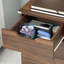 Armoire de bureau, 3 tiroirs, grain de bois brun, mobilier décoratif