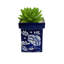 Mini vase en céramique Home & Manor - bleu / blanc