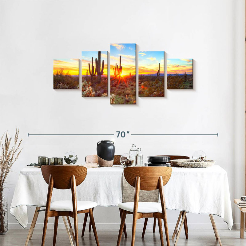 Harnek, désert, cactus, rayon de soleil, H 24 po x l 55 po