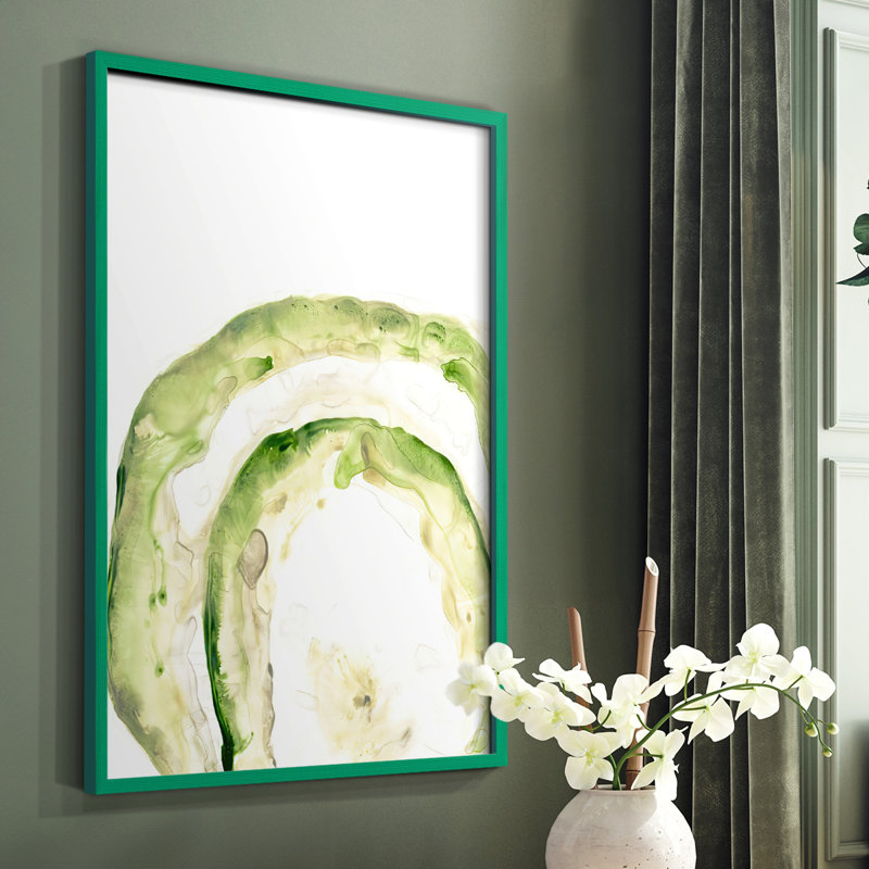 Lichen Halo IV Framed Print - Solid Wood, 10" H x 8" W, Green