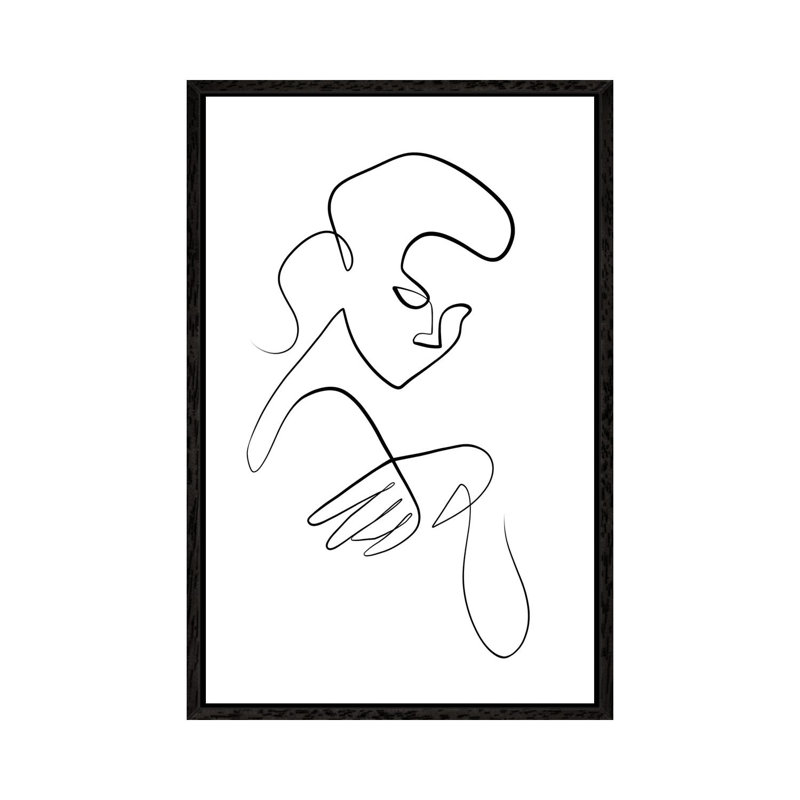 Femme Portrait IV by Dane Khy - Print on Canvas, Black Framed, 152.4cm H x 101.6cm W x 3.81cm D