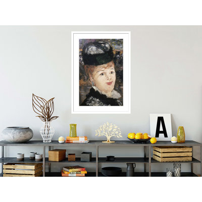 Détail montrant le visage de la femme depuis le patinage par Edward Manet - Impression Giclée sur cadre