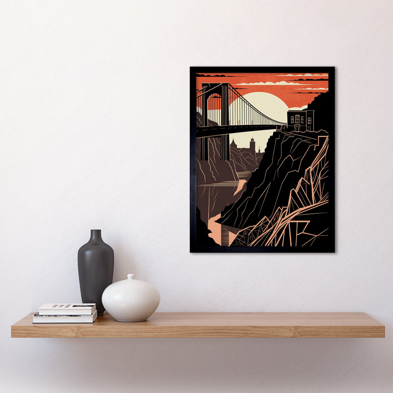 Quapaw Clifton Suspension Bridge Sunset Contrast - Single Picture Frame Print