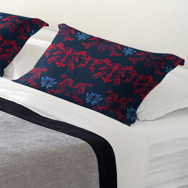 Taie décorative à motif baroque Tennessee Football, Standard, Bleu marine / rouge / bleu, Microfibre