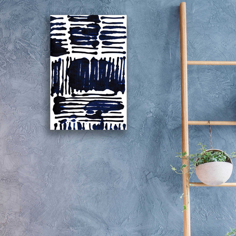 «Indigo Stripes I» par Jodi Fuchs, H 24 po x l 16 po x P 0,2 po
