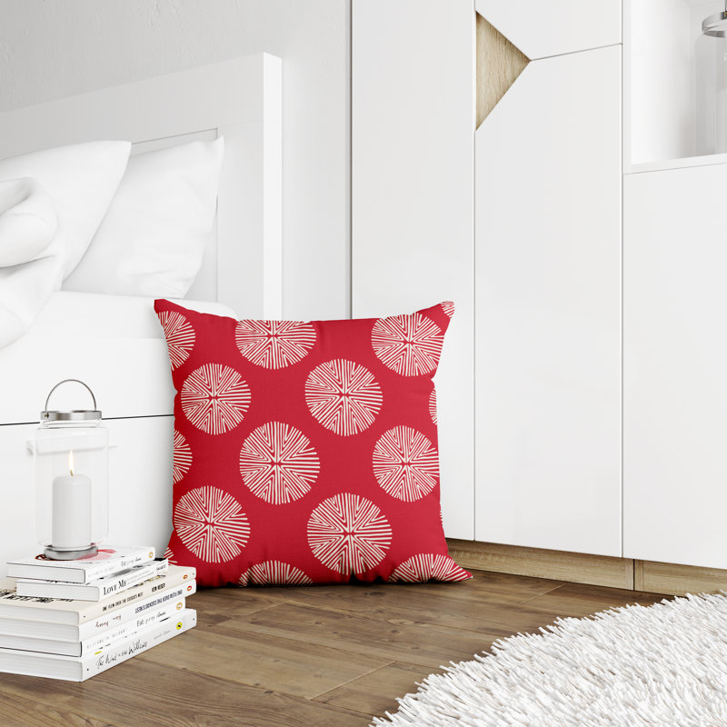 Housse et insert de coussin décoratif en polyester, L 19 po x H 19 po, Rouge