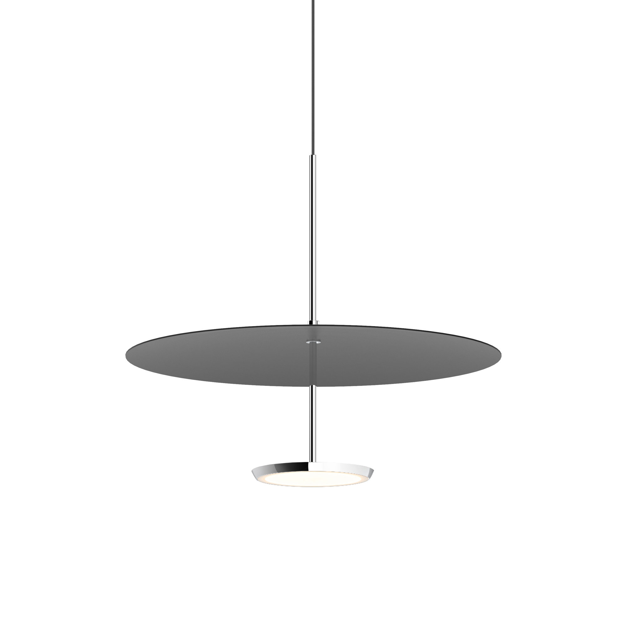 Sky Dome 1 - Light LED Pendant, Black, 17.5" H x 17.5" W x 17.5" D, Polished Aluminum