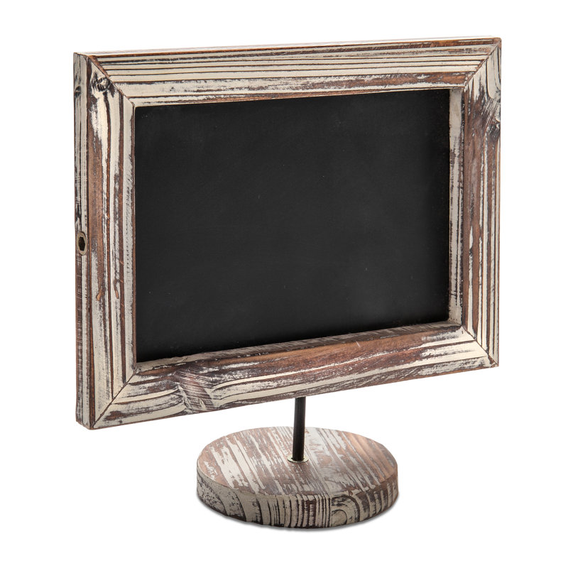 Tabletop Vintage Wood Sign Chalkboard , Torched Wood