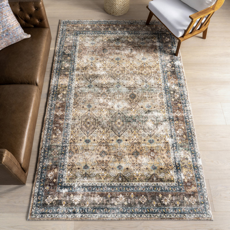 Tapis lavable à la machine Romona Medallion, Rectangle de 5 pi x 8 pi