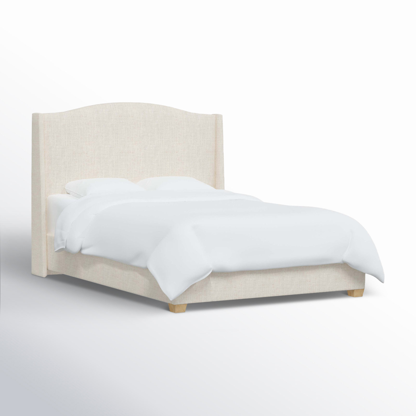 Allis Upholstered Wingback Bed, California King, Classic Talc Linen