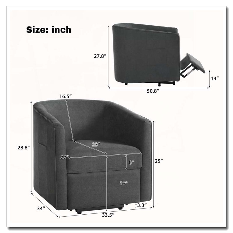 Fauteuil inclinable électrique Power Lift, Gris foncé