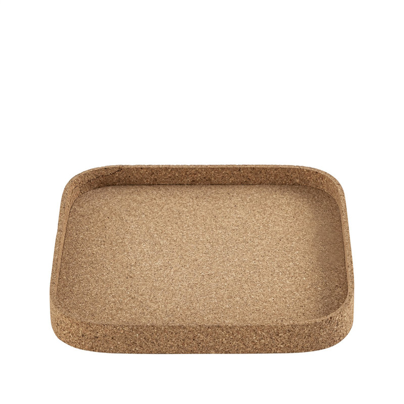 Petit plateau carré en liège, L 11,5 po x P 11,5 po x H 1,25 po