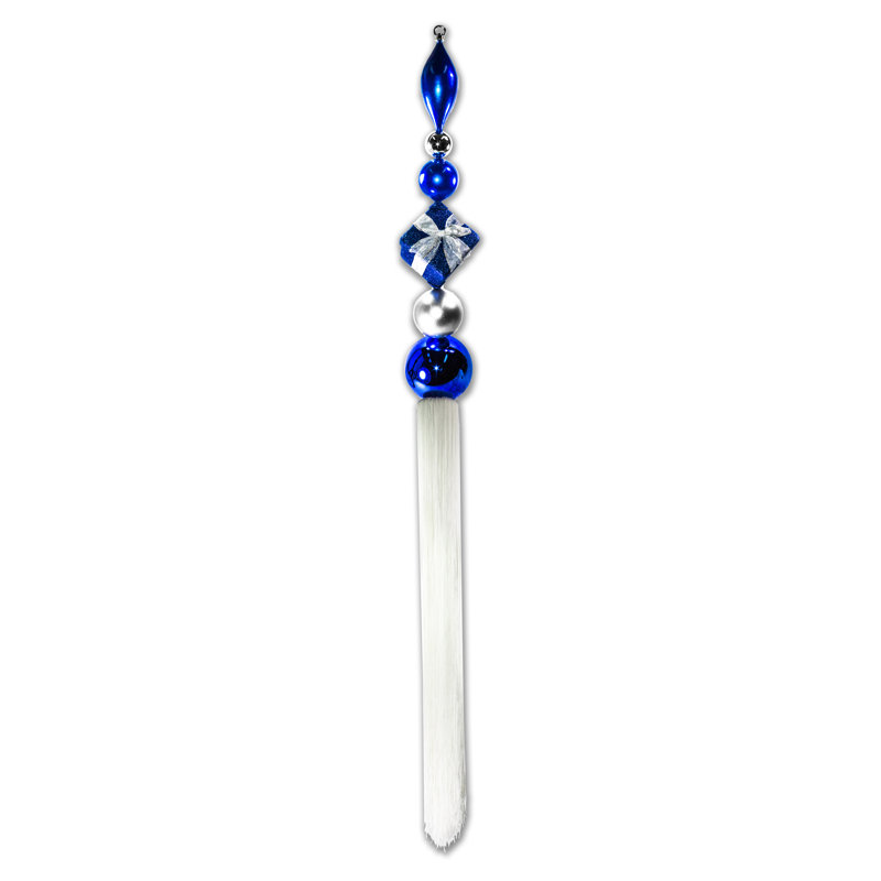 ornement Finial, Bleu / Argent