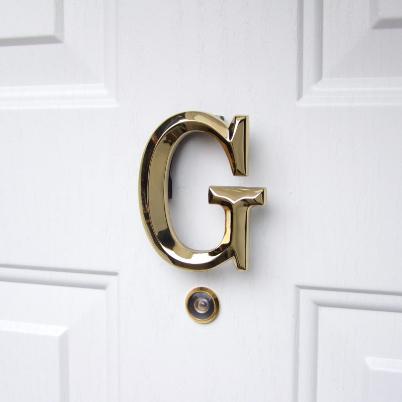 Heurtoir de porte lettre monogramme, Laiton, G