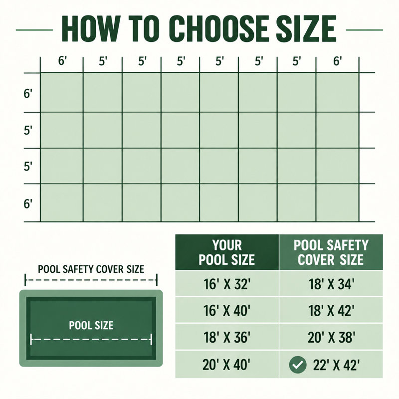 Housse de sécurité pour piscine creusée ColourTree, L 16 pi x P 40 pi, Bleu