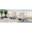 Ensemble de 2 chaises longues pour patio, fauteuil club d'extérieur avec coussin beige et structure en bois d'acacia blanc-771809676-771809678