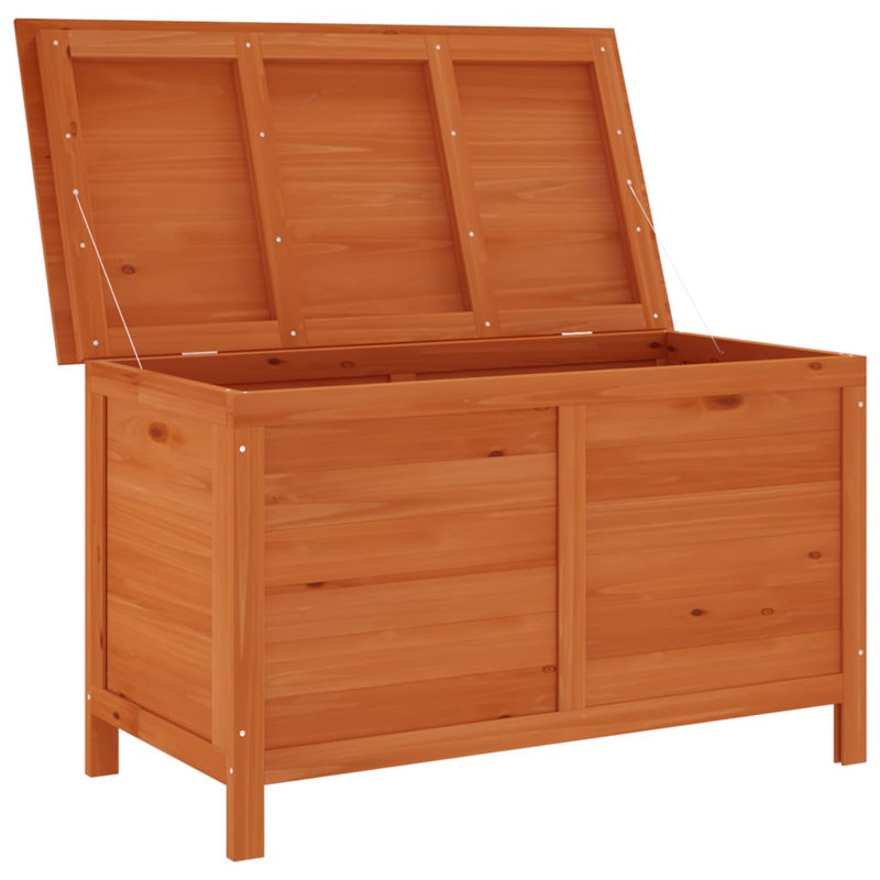 Marlow Home Co. Zukowski 99cm W Fir Solid Wood Deck Box in Brown