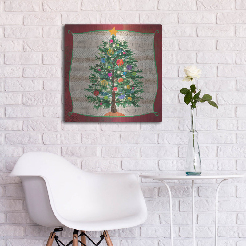  «Collage Christmas 1» par Fiona Stokes-Gilbert, art mural en métal, H 24 po x l 24 po