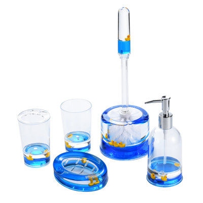 Ensemble d'accessoires de salle de bain en acrylique 3D liquide 5 pièces