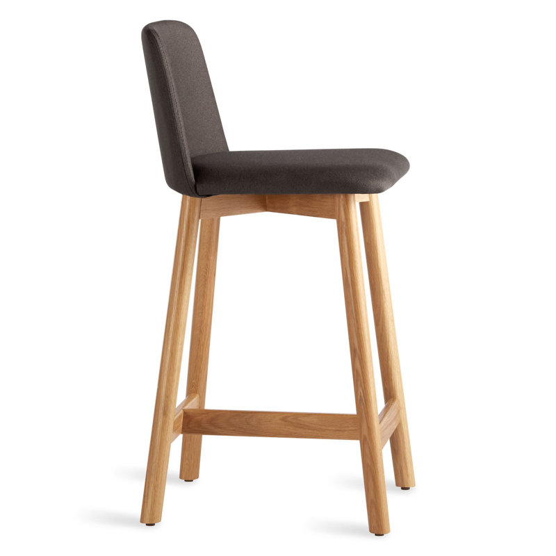 Chip Stool, 100% Polyester-Gunmetal, White Oak, Counter Stool (25.1" Seat Height)