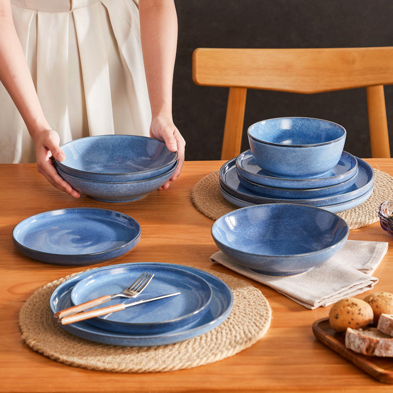 16 Piece Dinnerware Set - Service for 4, Blue