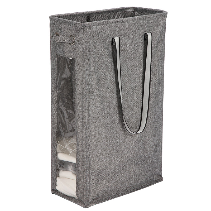 Fabric Rolling Laundry Basket with Handles