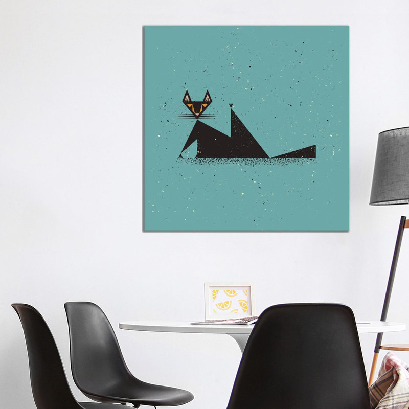 Black Cat by Amer Karic - Gallery-Wrapped Canvas Giclée on Canvas, Wrapped Canvas, 45.72 cm H x 45.72 cm W x 3.175 cm D