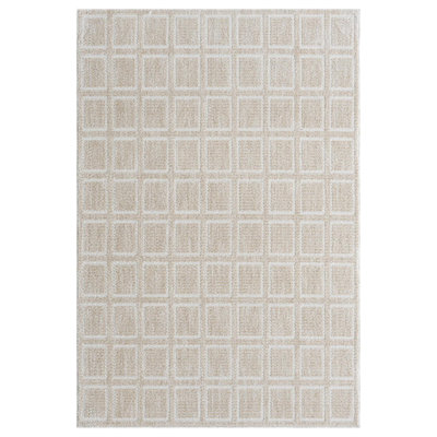 Modern Geometric Grid Area Rug