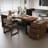 Light Walnut Color Rectangular Solid Wood with 3 drawers desk-454989076