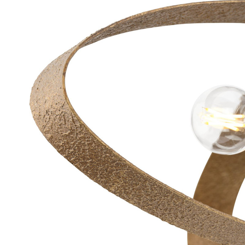 Four-Light Rustic Modern 24" Semi-Flush Mount Light, Soft Gold