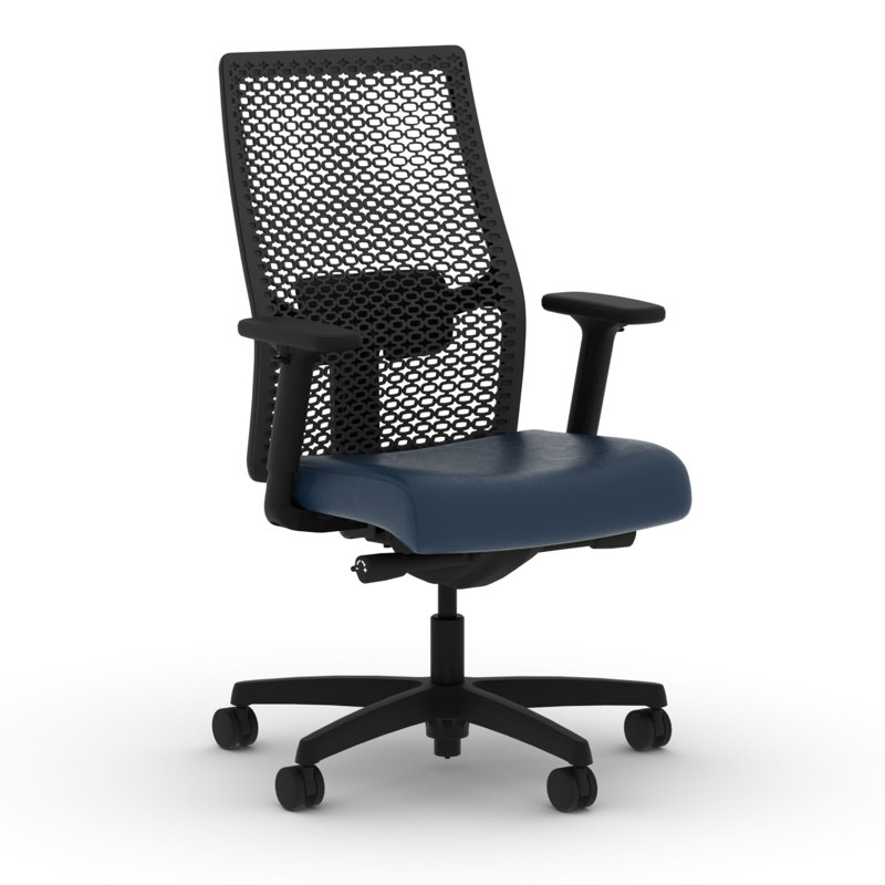 HON Ignition 2.0 ReActiv Ergonomic Office Chair, Advanced Tilt, Black Frame, Ocean, Black, Ocean, Advanced Tilt