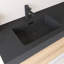 Meuble-lavabo mural 72 po avec lavabo à surface solide noir-475304358