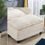 Fauteuils d'appoint modernes, fauteuil spacieux en chenille beige avec structure en bois pour la maison