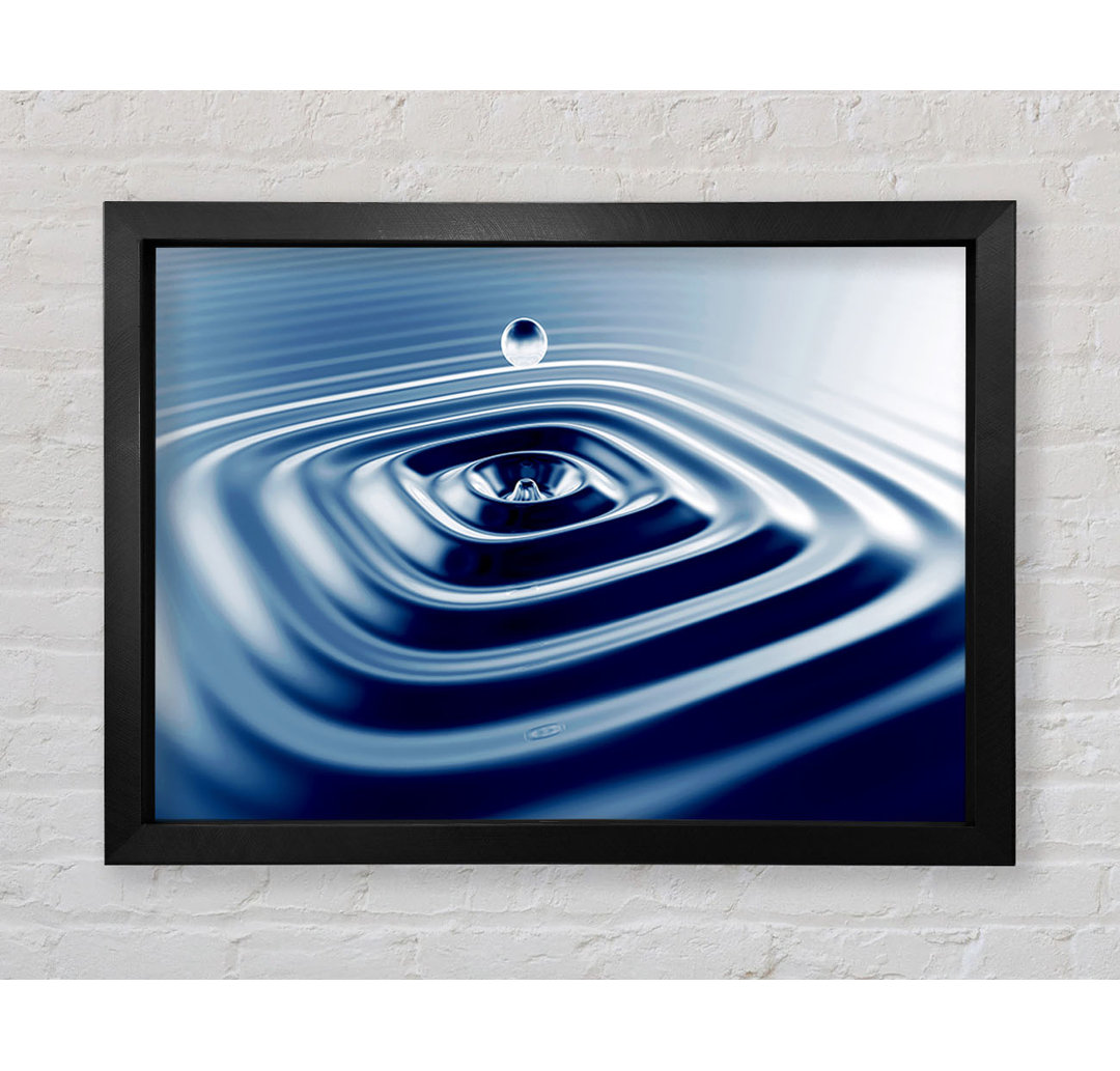 Blue Square Water Splash Gerahmter Druck