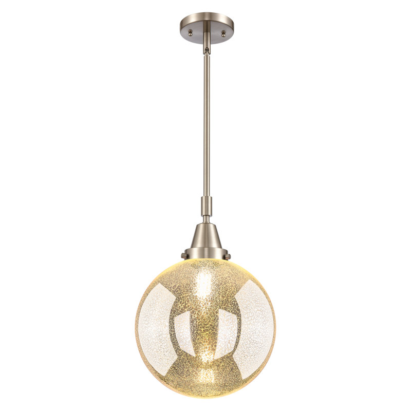 Luminaire suspendu sphère 1 lumière Lorri, Nickel satiné brossé