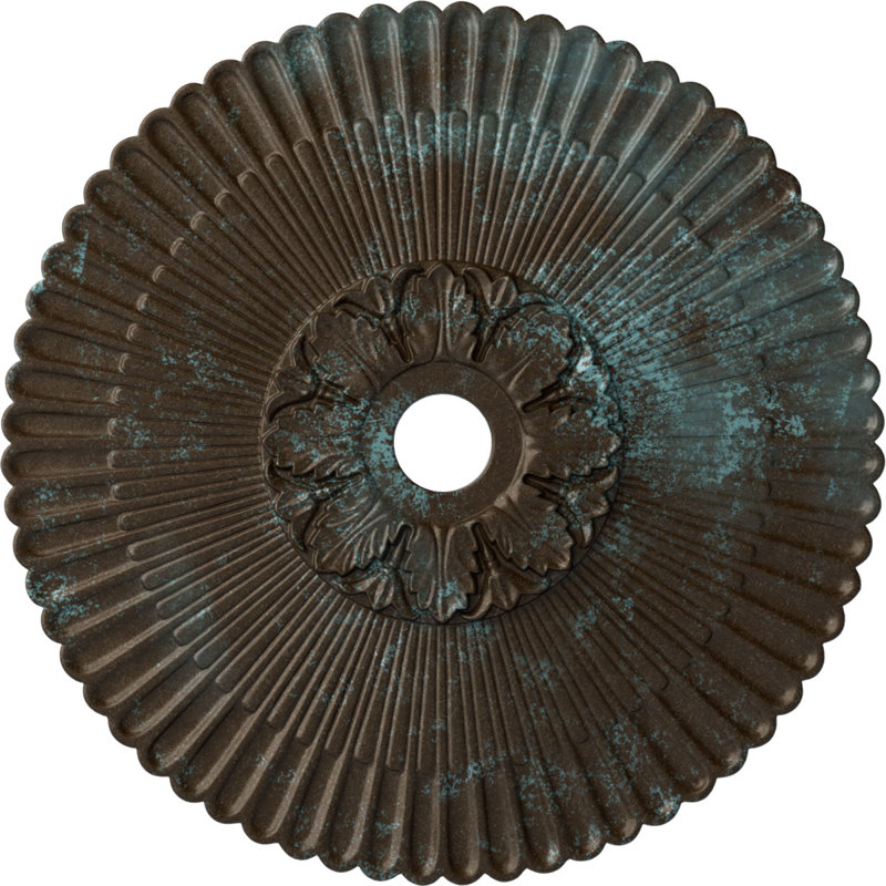 Médaillon de plafond Endurathane Melonie, DE 36 1/4 po x P 1 7/8 po (convient aux auvents jusqu'à 6 1/4 po), finition bronze patiné peint à la main