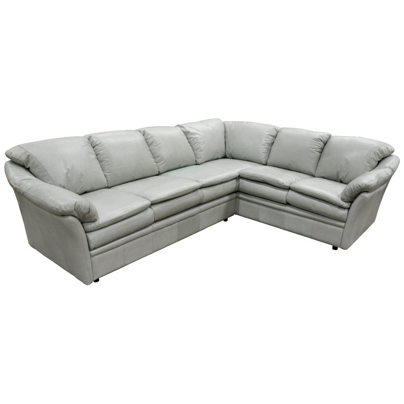 Alofi 154" Wide Genuine Leather Left Hand Facing Corner Sectional