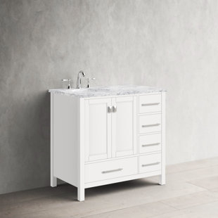 Lamborn 36'' Single Bathroom Vanity with Marble Top