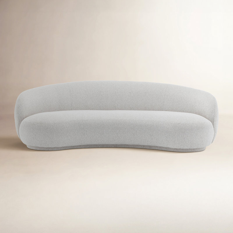Simona Kidney-Shaped Grounded Curved 3-Seat Sofa