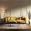 Gold Abstract Luxurious Modern Easy To Clean Rug For Dining Room Bedroom & Living Room-59938187-59938230