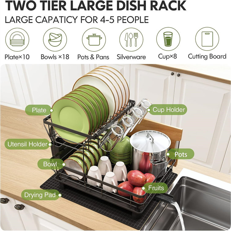 YITAHOME Adjustable Stainless Steel Dish Rack