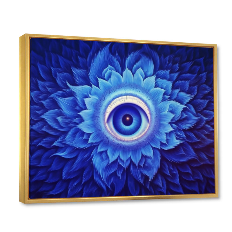 Vishuddhi Vision, œil du troisième chakra, H 12 po x l 20 po x P 1 po, Cadre flottant doré