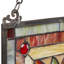 24"H Tiffany Style Stained Glass Fiery Hearts and Flowers Window Panel