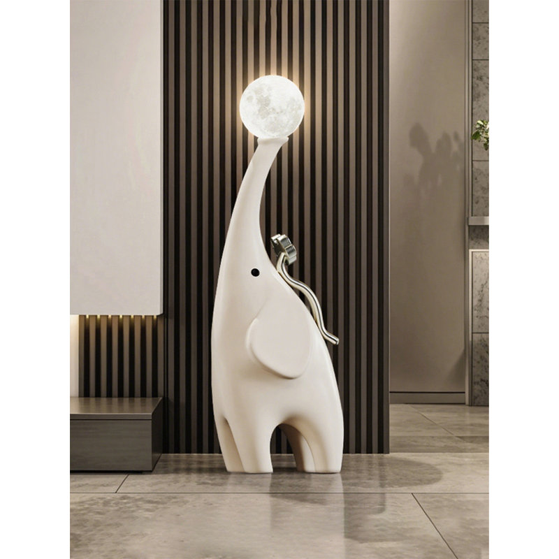 Lampe sur pied simple en résine moderne, Beige