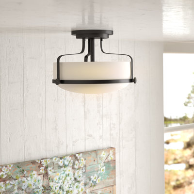 Harper 14.5-in 3-Light Semi-Flush Mount Retro Ceiling Light