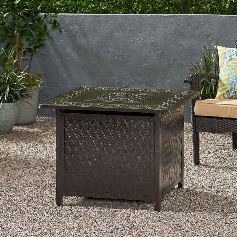 Ernesto Square Aluminum Propane Fire Pit Table