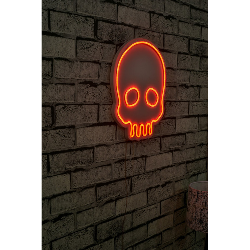 Bande lumineuse néon flexible à DEL, rouge, 11,0 x 13,8 x 0,8 pouces | Étanche IP67, gabarit en mousse de PVC, système de fixation murale intégré | Adaptateur 12 V 2 A, 22,7 watts | Parfait pour la décoration intérieure et les événements, lumineux et polyvalent