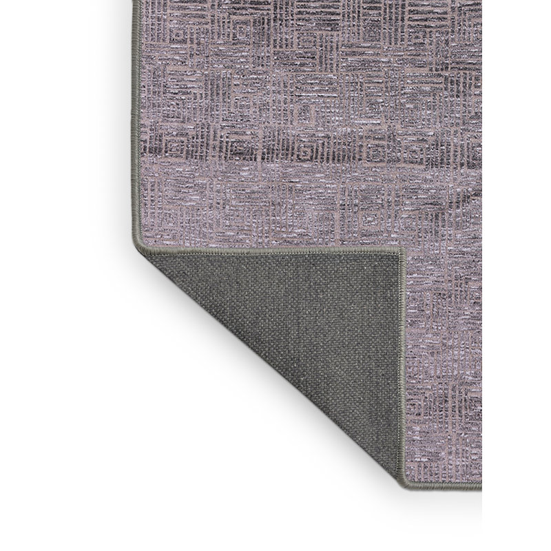 Tapis gris à motif géométrique Bornier, Rectangle 2 pi x 4 pi