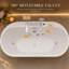 Baignoire à balnéo blanche de 170 cm (67 po), avec commande pneumatique, éclairage d'ambiance DEL, robinet pivotant, certifiée UL et UPC, blanche