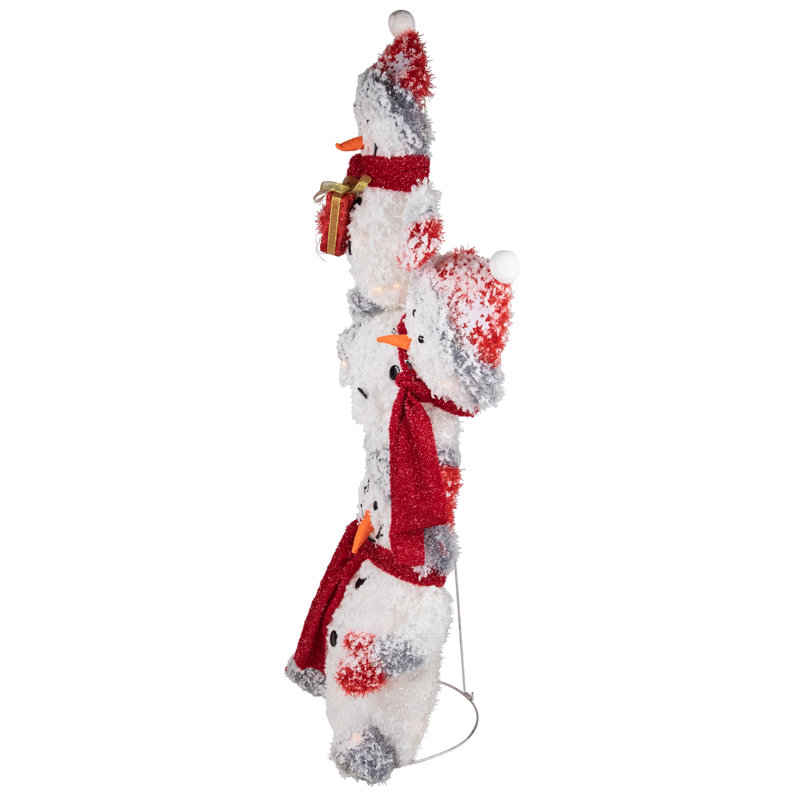 42" Lighted Stacked Snowman Family Outdoor Christmas Decoration
